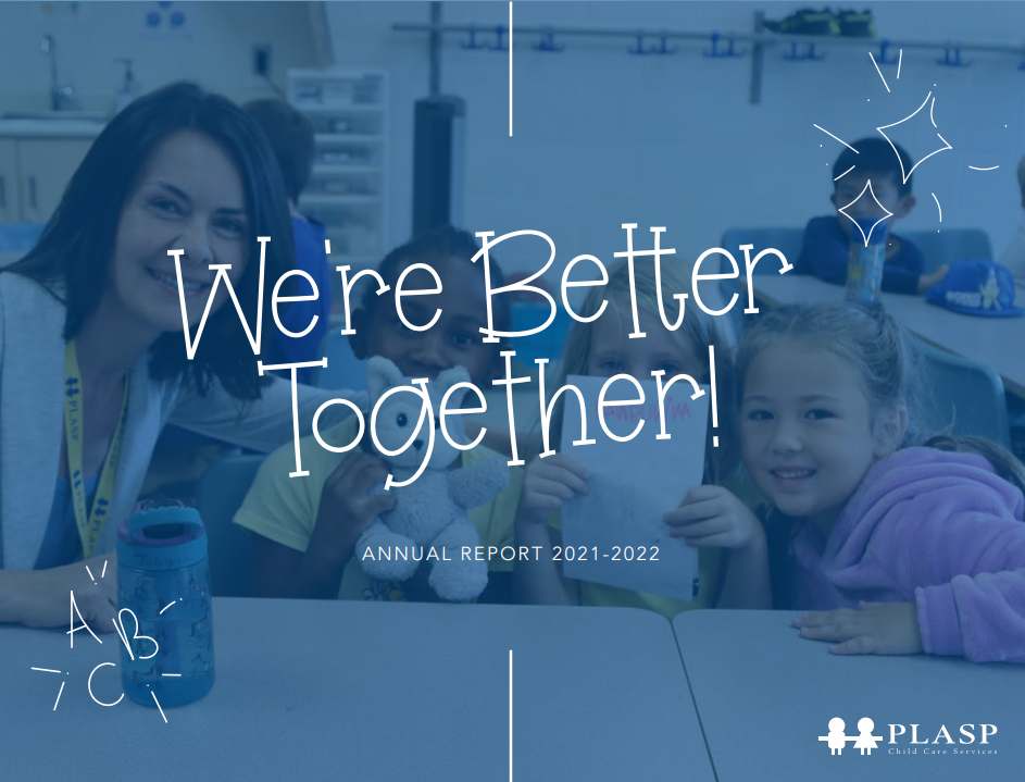 A PLASP educator and children in program are seated and smiling 