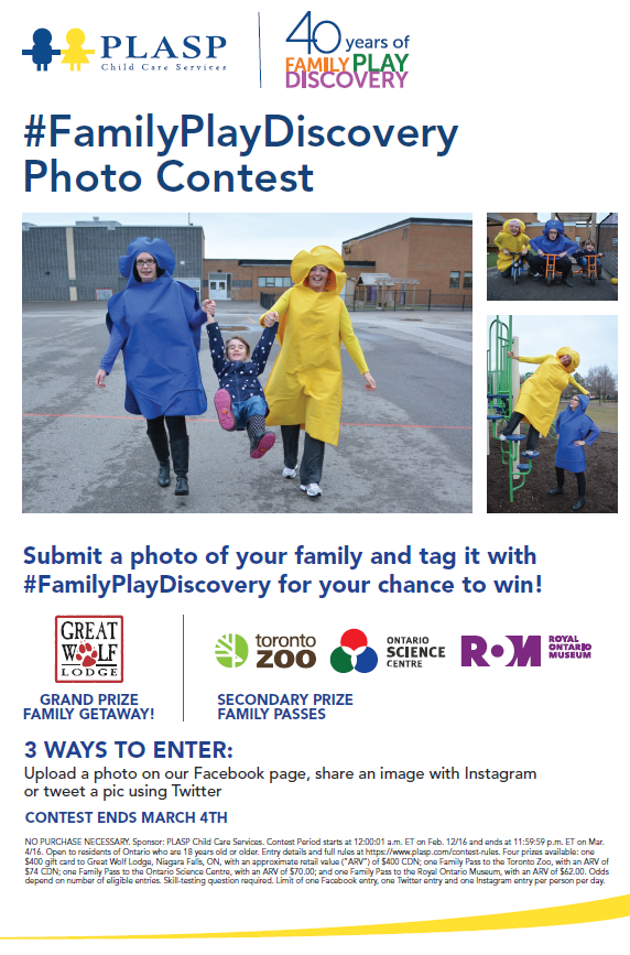 The poster for PLASP's #FamilyPlayDiscovery photo contest