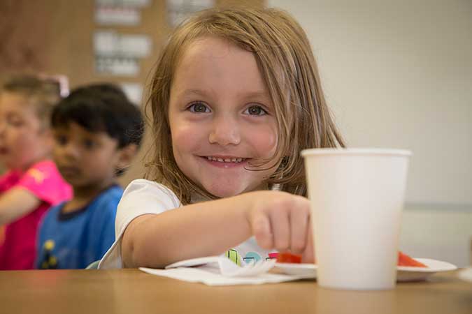 A child at snack time