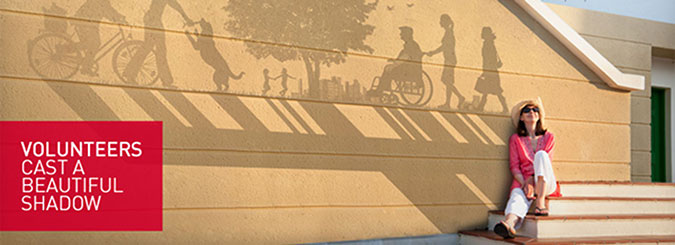 A photo illustration showing the community impact of volunteers