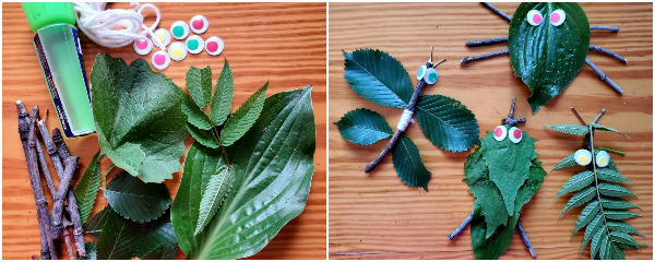 Craft - "bugs" made from leaves and sticks