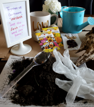 Soil and flower seeds to plant for Earth Day