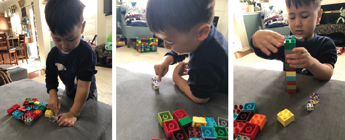 Children playing with lego