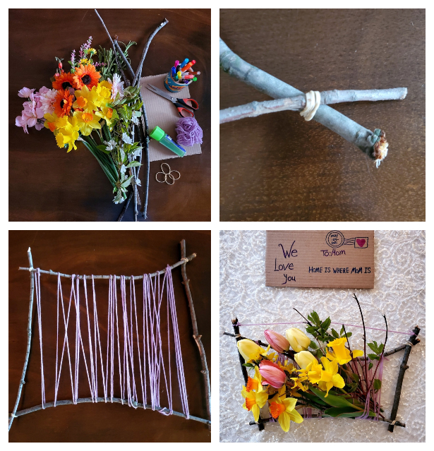 Flowers cut from a garden for a craft